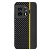 OnePlus 11 5G Mobilskal Carbon Fiber PU-Läder - Gul