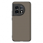 OnePlus 11 5G Mobilskal Carbon Fiber PU-Läder  - Guld