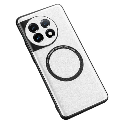 OnePlus 11 5G Mobilskal Magsafe PU-Läder - Vit