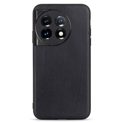 OnePlus 11 Mobilskal Äkta Läder Coated TPU - Svart