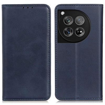 OnePlus 12 5G Plånboksfodral Äkta Läder Stativ - Blå