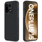 OnePlus 15 5G Mobilskal Carbon Fiber Texture Läder (Svart)