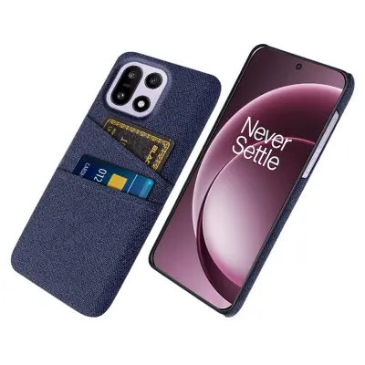 OnePlus 15 5G Mobilskal Korthållare Cloth + Hard PC (Blå)