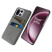 OnePlus 15 5G Mobilskal Korthållare Cloth + Hard PC (Grå)