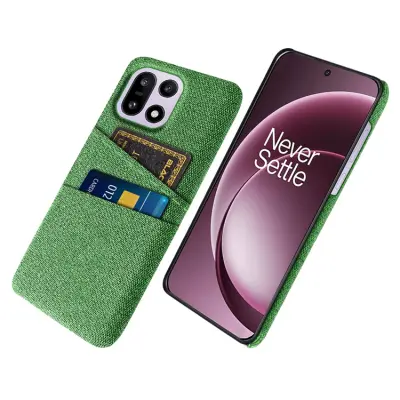 OnePlus 15 5G Mobilskal Korthållare Cloth + Hard PC (Grön)