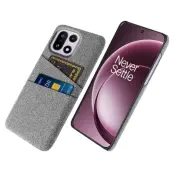 OnePlus 15 5G Mobilskal Korthållare Cloth + Hard PC (Ljusgrå)