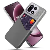 OnePlus 15 5G Mobilskal Korthållare Cloth Texture (Grå)