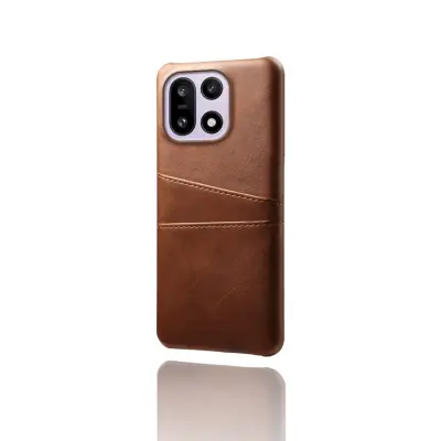 OnePlus 15 5G Mobilskal Korthållare Dual PU Läder - Brun (Brun)