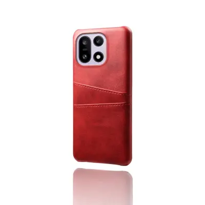 OnePlus 15 5G Mobilskal Korthållare Dual PU Läder (Röd)