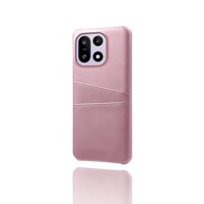 OnePlus 15 5G Mobilskal Korthållare Dual PU Läder (Roséguld)