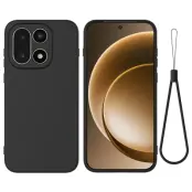 Mobilskal till OnePlus 15 5G Silikon Liquid med handrem (Svart)