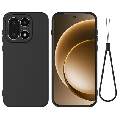 OnePlus 15 5G Mobilskal Silikon Liquid med handrem (Svart)