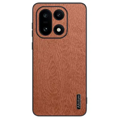 Mobilskal till OnePlus 15 5G Wood Texture PU Läder - Brun (Brun)
