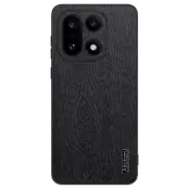 Mobilskal till OnePlus 15 5G Wood Texture PU Läder (Svart)