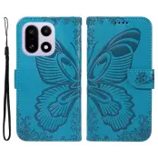OnePlus 15 5G Plånboksfodral Butterfly Pattern Konstläder - Blå