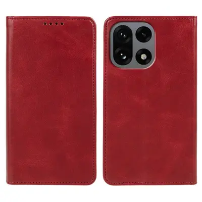 OnePlus 15 5G Plånboksfodral Calf Strong PU Läder (Röd)