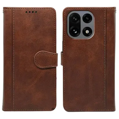 OnePlus 15 5G Plånboksfodral Calf Texture Läder (Brun)