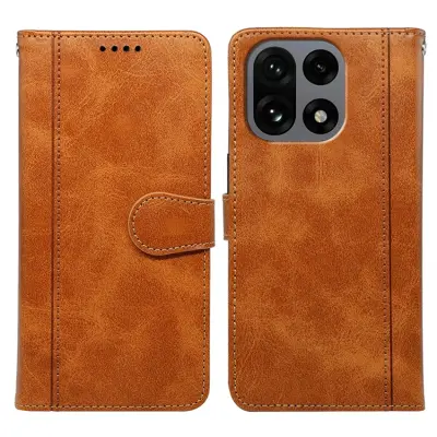 OnePlus 15 5G Plånboksfodral Calf Texture Läder (Gul)