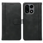 OnePlus 15 5G Plånboksfodral Calf Texture Läder (Svart)
