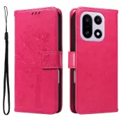 OnePlus 15 5G Plånboksfodral Cat Tree Pattern Läder (Rosa)