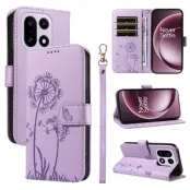 OnePlus 15 5G Plånboksfodral Dandelion Imprint Konstläder (Lila)