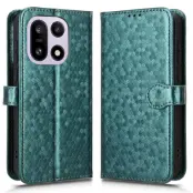 OnePlus 15 5G Konstläder Plånboksfodral Dot Pattern Imprint - Grön (Grön)