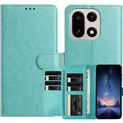 OnePlus 15 5G Plånboksfodral Folio Flip Konstläder (Grön)