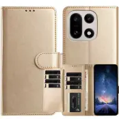 OnePlus 15 5G Plånboksfodral Folio Flip Konstläder (Guld)