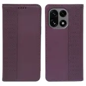 OnePlus 15 5G Plånboksfodral Four Leaf Clover Läder (Mörklila)