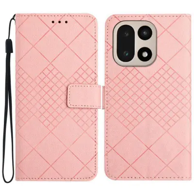OnePlus 15 5G Plånboksfodral Imprint PU Folio Konstläder (Rosa)
