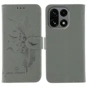 OnePlus 15 5G Plånboksfodral Imprint PU Läder (Grå)