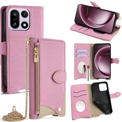 OnePlus 15 5G Plånboksfodral Irregular Tail Style Konstläder (Rosa)