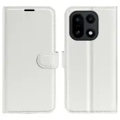 OnePlus 15 5G Plånboksfodral Litchi Shockproof Läder (Vit)