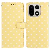 OnePlus 15 5G Plånboksfodral Polka Dot Pattern Konstläder (Gul)