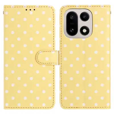 OnePlus 15 5G Plånboksfodral Polka Dot Pattern Konstläder (Gul)