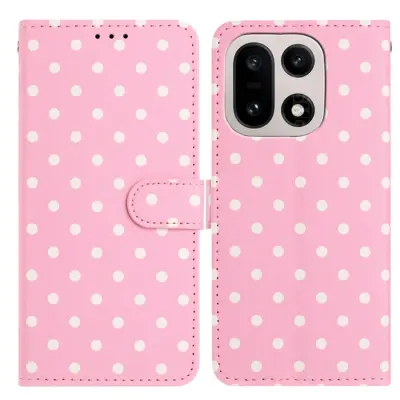 OnePlus 15 5G Plånboksfodral Polka Dot Pattern Konstläder (Rosa)