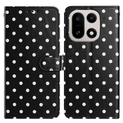 OnePlus 15 5G Plånboksfodral Polka Dot Pattern Konstläder (Svart)