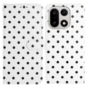 OnePlus 15 5G Plånboksfodral Polka Dot Pattern Konstläder (Vit)