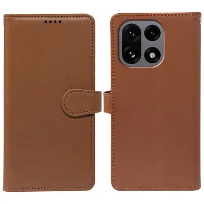 OnePlus 15 5G Plånboksfodral PU Läder - Brun