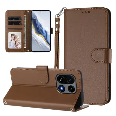 OnePlus 15 5G Plånboksfodral Konstläder (Brun)