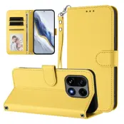 OnePlus 15 5G Plånboksfodral Konstläder (Gul)