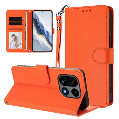OnePlus 15 5G Plånboksfodral Konstläder (Orange)