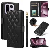 OnePlus 15 5G Plånboksfodral Rhombus Konstläder (Svart)