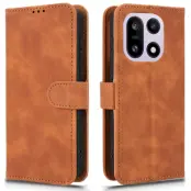 OnePlus 15 5G Plånboksfodral Skin Feel Anti Drop Läder (Brun)