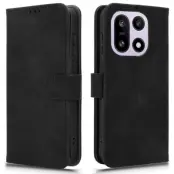 OnePlus 15 5G Plånboksfodral Skin Feel Anti Drop Läder (Svart)