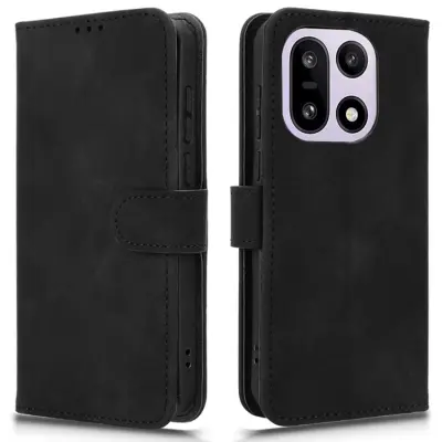 OnePlus 15 5G Plånboksfodral Skin Feel Anti Drop Läder (Svart)