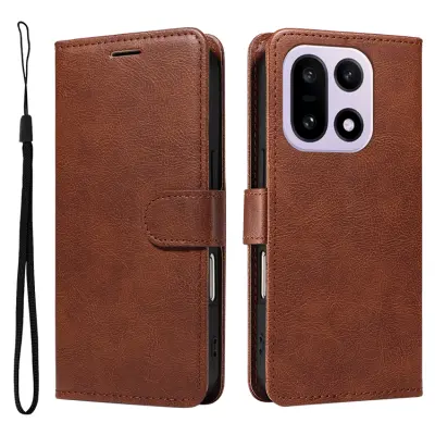 OnePlus 15 5G Plånboksfodral Solid Färg Konstläder (Brun)