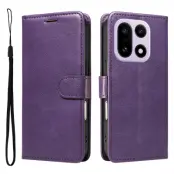 OnePlus 15 5G Plånboksfodral Solid Färg Konstläder (Lila)