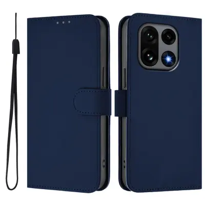 OnePlus 15 5G Plånboksfodral Solid Färg Läder (Marinblå)