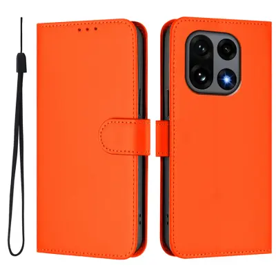 OnePlus 15 5G Plånboksfodral Solid Färg Läder (Orange)